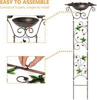 Bassin décoratif antique pour oiseaux, treillis métallique, support de plantes grimpantes pour jardin, support pour plantes en pot, 7,3x40 pouces, Fuzhou
