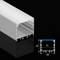 Profilé LED en aluminium en forme de U 40*35 mm, boîtier en alliage d'aluminium, longueur personnalisée, série 6000, profilés LED suspendus