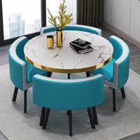 Table à manger de réception scandinave moderne ensemble de chaises meubles de maison accessibles en PU de luxe pour la maison hôtel bureau simple élégant