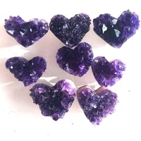 Commercio all'ingrosso ametista naturale a forma di cuore cristalli cluster ametista cluster di cristallo del cuore