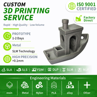 Layanan Pencetakan 3D Logam Industri Kustom OEM dengan Teknologi SLS/SLM Material Titanium Bersertifikasi ISO 9001 MOQ Rendah 1 Pcs
