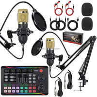 Kit TNH BM800 en promotion avec deux microphones à condensateur, carte son et support de suspension pour podcast et streaming en direct