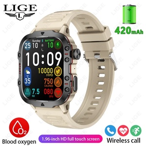 2024 Rugged Sport Smart Watch Outdoor Watch LP68 with <b>Alarm</b> Stop Watch Stainless Steel Band 3BAR Water Resistance for Android - Product Image 2