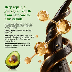 Masque capillaire hydratant au beurre de karité et à la <span class=keywords><strong>biotine</strong></span> QBEKA et revitalisant profond pour la réparation durable des cheveux secs ou abîmés – Produits de soin capillaire - Product Image 3