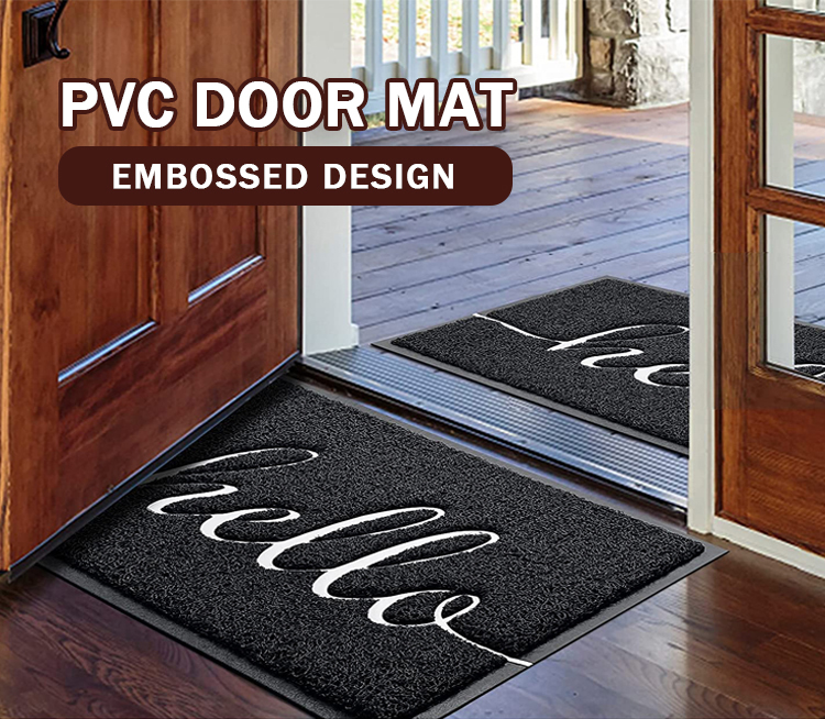 Durable pvc Coco Coir Doormat with Heavy-Duty Welcome door mat Entrance Door Mats High Traffic Areas Shoe Rugs coil carpet(图1)