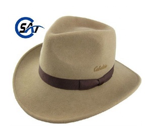 Autunno inverno 100% lana Australiana <span class=keywords><strong>safari</strong></span> cappello con fascia di cuoio reale - Product Image 6