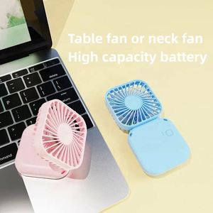 2024 New Arrivals Dropshipping Usb Rechargeable Portable for Outdoor Foldable Pocket Mini <b>Table</b> or Neck Fan - Product Image 2