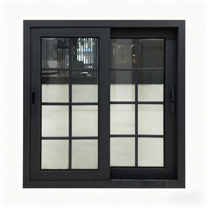 Fenêtre coulissante en aluminium noir pour cuisine, design de <span class=keywords><strong>grille</strong></span>, fenêtres australiennes en aluminium, fenêtre coulissante française à 2 panneaux - Product Image 2
