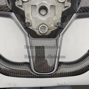 Explosive New Products Perforated Leather Carbon Fiber for Tesla Model 3 Mode Y Car Steering <b>Wheel</b> - Product Image 5