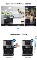 Machine à glaçons électrique 18 kg pour hôtel, machine à glaçons de comptoir avec distributeur d'eau, écran tactile LCD, distributeur d'eau portable