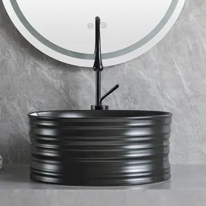 Handgemachte moderne runde Form Keramik becken Badezimmer Waschbecken Toiletten tisch Montage Single Bowl Vessel Art Sink