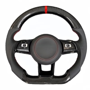 Volante de fibra de carbono personalizado apto para Volkswagen Golf Mk7 GTI Golf 6 7 <span class=keywords><strong>R</strong></span> <span class=keywords><strong>Line</strong></span> GTD GTS GTE GLI POLO MK6 volante LED - Product Image 4