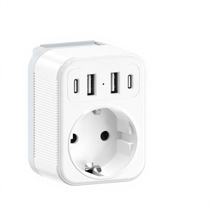 Universal Travel <b>Adapter</b> 4 Ports (2 USB-C) ABS Material China Supports USA/<b>Europe</b>/<b>UK</b>/ - Product Image 1