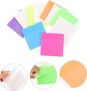 Colorful Transparent Sticky Note Labels Index Error Correction Key Marks Writeable N Times Stickers Pet Sticky Notes