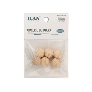 Perline in legno naturale Ilan da 16 mm, perline rotonde in legno per la creazione di gioielli - Product Image 1