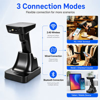 Escáner de Códigos QR 2D YUANAIDC, Lector de Códigos de Barras Inalámbrico Portátil, Pistola de Escaneo USB con Cable 1D para Inventario de Supermercados y Almacenes