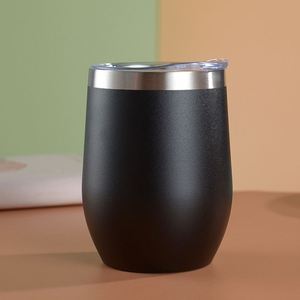 Hot Sale 12oz Stainless Steel <strong>Wine</strong> Glass Egg Shape <strong>Tumbler</strong> Travel Mug Water Cup Double Wall <strong>Wine</strong> <strong>Tumbler</strong> with Lid - Product Image 2