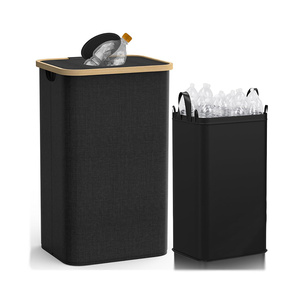<span class=keywords><strong>100L</strong></span> Lớn Tái Chế Bin Tái Chế Bin Chai Bộ Sưu Tập Tre Tiền Gửi Chai Container Lưu Trữ Giỏ Với Mang Theo Túi - Product Image 1