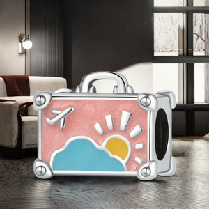 925 Plata amor viaje maleta bolso cuentas moda encanto DIY pulsera collar joyería hacer regalo fino colgantes encantos - Product Image 3