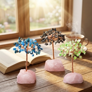 <span class=keywords><strong>Arbre</strong></span> de Vie en Cristal Naturel avec Base en Quartz Rose, <span class=keywords><strong>Arbre</strong></span> de Guérison en Pierres Précieuses Fait Main pour la Décoration Feng Shui de la Maison et du Bureau - Product Image 1