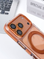 Coque de luxe antichoc pour iPhone 18 Pro Max 17 avec anneau magnétique transparent et support métallique intégré – Étui de téléphone premium
