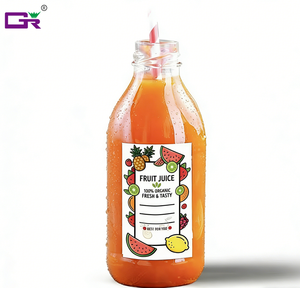 Autocollants d'étiquettes de boissons en vinyle durable, imperméables, imprimés avec un logo personnalisé, en rouleau, pour les bouteilles de jus en verre, adaptés à la réfrigération - Product Image 4