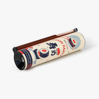 Envase cilíndrico de papel reciclable de grado alimenticio para salsa de sushi con ranura lateral para tubo de ensayo e impresión personalizada