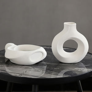 Ev dekor lüks aksesuarları ile İskandinav Modern rustik Modern dekoratif toptan seramik vazolar yapay bitkiler - Product Image 3