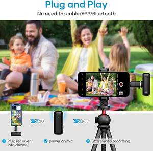 Miễn phí Mẫu neexxt j13i kép không dây Lavalier Microphone với sạc trường hợp đối với Live video chụp chương trình phỏng vấn ngoài trời - Product Image 4