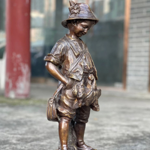 Tùy Chỉnh Lớn Truyền Thống Bronze Tượng Hat Crossbody Túi Thiết Kế Ngoài Trời Đường Phố Nhà Thờ Đền Vườn Điêu Khắc Đồng Thanh Thủ Công - Product Image 1