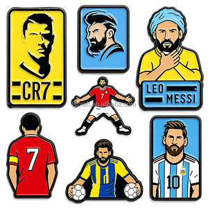 Pegatinas Metálicas Esmaltadas de <span class=keywords><strong>Estrellas</strong></span> del Fútbol FIFA 2026, Pins Decorativos para Teléfono con Diseño de Camisetas de Ronaldo, Messi y Neymar - Product Image 2