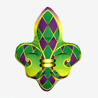 Maßgefertigte Mardi Gras Plüschtiere Großhandel Lila Grün Gold Kuscheltiere Karnevalsumzug Partyzubehör