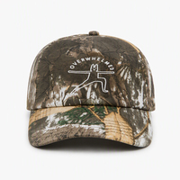 Casquette de baseball de chasse en camouflage vert forêt, logo brodé 3D personnalisé, coton, casquette non structurée pour adulte, 5 panneaux, qualité supérieure