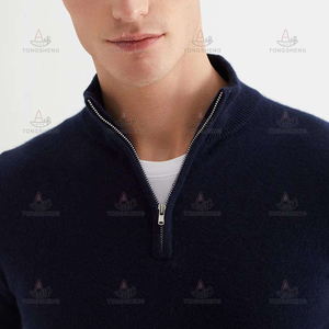 Nhà Cung Cấp Tùy Chỉnh Cộng Với Kích Thước Nội Mông Cổ 100% Tinh Khiết Cashmere Len Pha Trộn Đan Dày 1/4 Nửa Zip Áo Len Cho Nam Giới Homme - Product Image 4