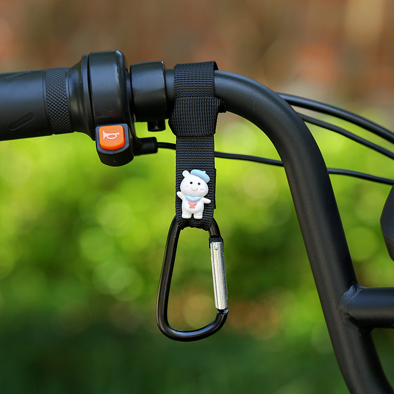 Ours blanc à capuchon bleu de type d de sangle noire