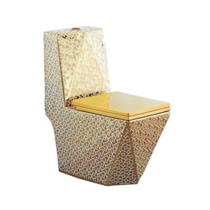 Set <span class=keywords><strong>doccia</strong></span> WC e lavabo in ceramica placcata oro Design moderno - Product Image 3