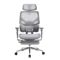 Chaise de bureau ergonomique de luxe moderne à dossier haut, entièrement en maille, réglable en hauteur, confortable, pour personnes de grande taille