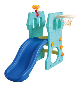 Aire de jeux intérieure combinée pour bébés avec toboggan multifonctionnel en plastique, équipement de jeu éducatif pour enfants - Product Image 1