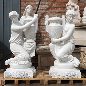 Statue de déesse grandeur nature en marbre blanc, personnalisée, pour jardin extérieur, figure grecque antique, jardinière, décoration de manoir, cour - Product Image 1