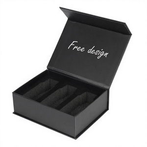 Custom Logo Printed Eco-Friendly Biodegradable Recyclable Reusable <b>Black</b> Shipping <b>Boxes</b> Corrugated Mailers Sponge Lined Magnetic - Product Image 3