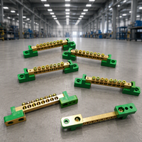 Boîtier de distribution vert, bornier de mise à la terre en laiton, barre de terre, borne de connexion pour câble PE, bornier multi-positions