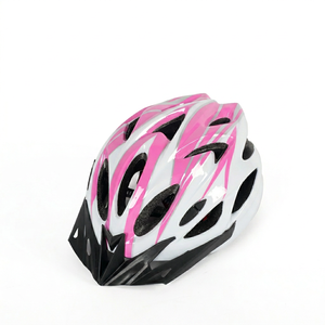Casque de vélo DELANHUWI unisexe PC+EPS rayé rose blanc noir respirant protection de la tête pour le cyclisme - Product Image 1