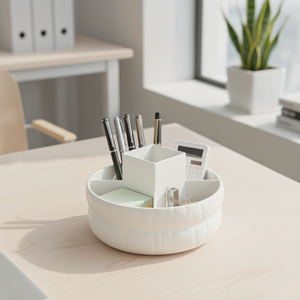 Boîte de rangement rotative pour pinceaux de maquillage série Puff, boîte en plastique, rangement anti-poussière, organisateur de cosmétiques, design moderne, pour la maison, pas <span class=keywords><strong>cher</strong></span> - Product Image 1