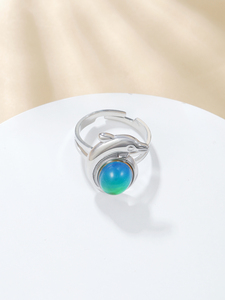 Women's Stainless Steel Mood Change Color Eternity Band <strong>Ring</strong> Bezel <strong>Setting</strong> Jewelry - Product Image 4