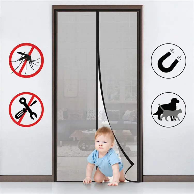 Moustiquaire magnétique anti-insectes de style européen, 1 moustiquaire pour porte, rideau magnétique renforcé, porte