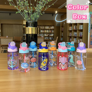 Mini 480ml sport borraccia per bambini Design moderno con coperchio di paglia per il campeggio bicicletta uso quotidiano - Product Image 4