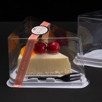 Boîte à gâteau triangulaire transparente en PET de 6 et 8 pouces pour Mille-crêpe, Mousse, Tranches de pâtisserie occidentale, Emballage jetable pour pâtisserie