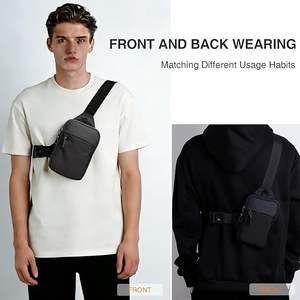 Sac à bandoulière mini tendance été fabriqué en usine au Vietnam pour hommes et femmes, petit sac à bandoulière avec fermeture éclair, étanche, pour téléphone, voyage, entraînement - Product Image 2