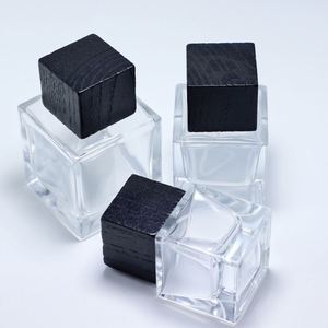 Factory Mens Custom Crimp <b>Perfume</b> Glass <b>Bottle</b> Luxury Pump Sprayer clear Empty square <b>30ml</b> 50ml 100ml <b>Perfume</b> <b>Bottle</b> With Box - Product Image 5