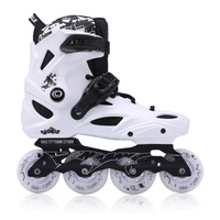 Patins à roulettes en ligne pour adultes EACH Wholesale, modèle Roselle, avec cadre en alliage d'aluminium, semelle en cuir, pour patinage professionnel en extérieur, EVA